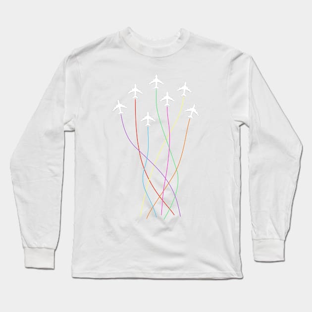 Airplane ribbons Long Sleeve T-Shirt by djhyman